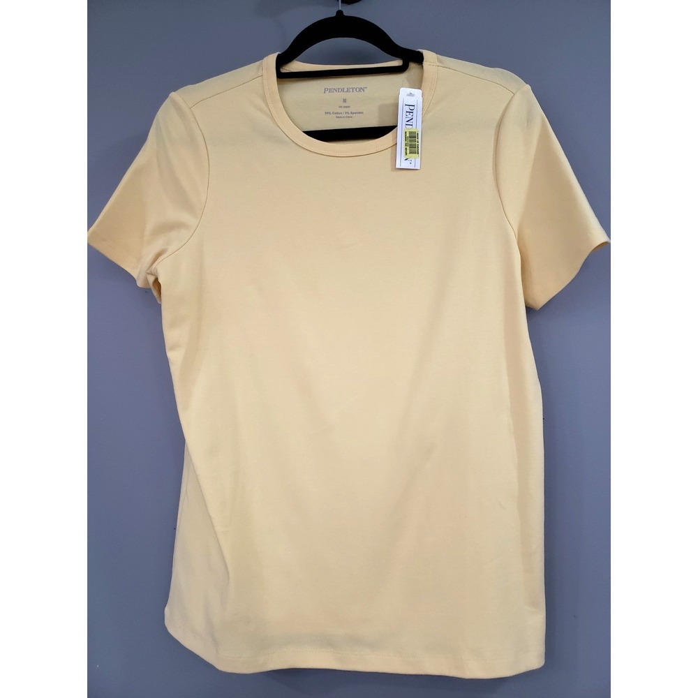 NEW YELLOW Pendleton COTTON Blend Short Sleeve Tshirt Classic Basic Solid